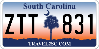 SC license plate ZTT831