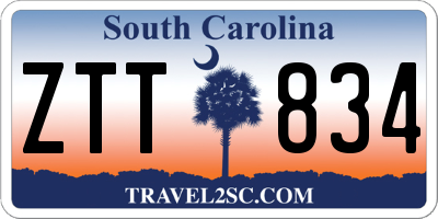 SC license plate ZTT834