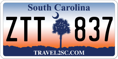 SC license plate ZTT837