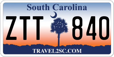 SC license plate ZTT840