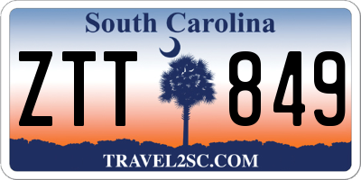 SC license plate ZTT849