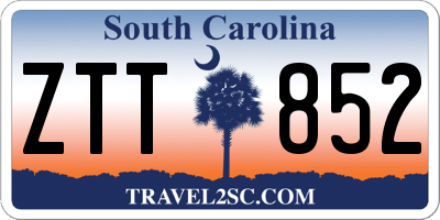 SC license plate ZTT852