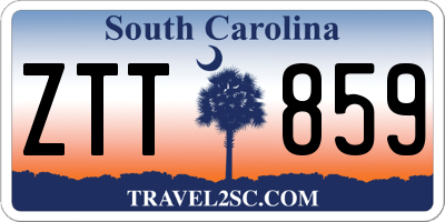 SC license plate ZTT859