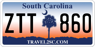 SC license plate ZTT860