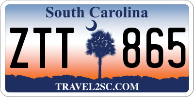 SC license plate ZTT865