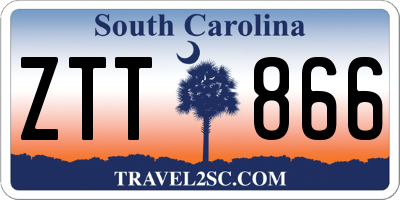 SC license plate ZTT866