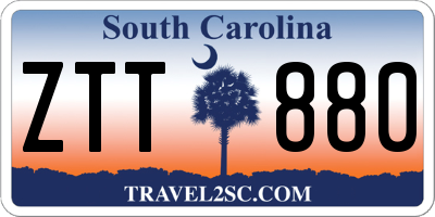 SC license plate ZTT880