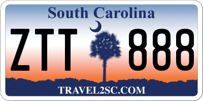 SC license plate ZTT888