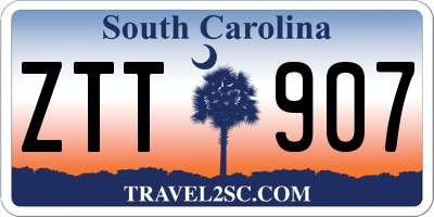 SC license plate ZTT907
