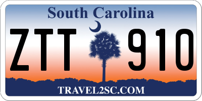 SC license plate ZTT910