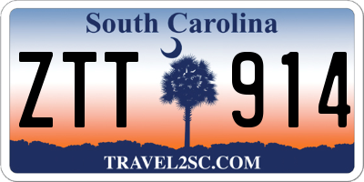 SC license plate ZTT914