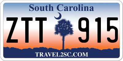 SC license plate ZTT915