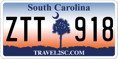SC license plate ZTT918