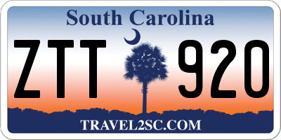 SC license plate ZTT920