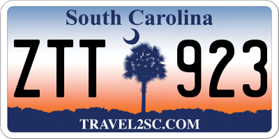 SC license plate ZTT923