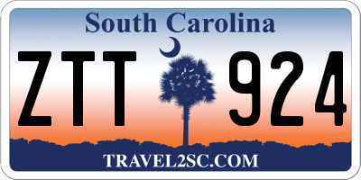 SC license plate ZTT924