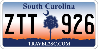 SC license plate ZTT926