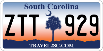 SC license plate ZTT929