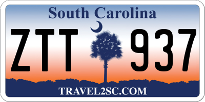 SC license plate ZTT937
