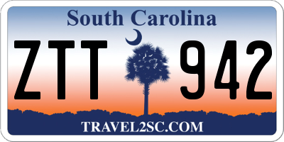 SC license plate ZTT942