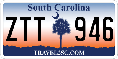 SC license plate ZTT946