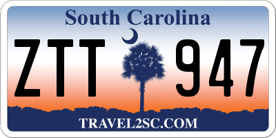 SC license plate ZTT947