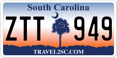 SC license plate ZTT949