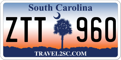 SC license plate ZTT960