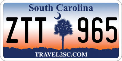 SC license plate ZTT965