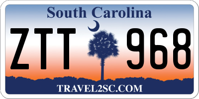 SC license plate ZTT968