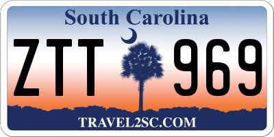 SC license plate ZTT969