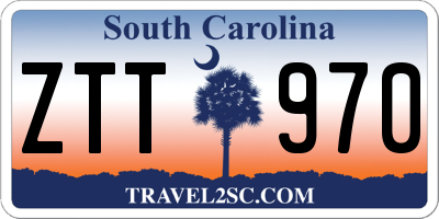 SC license plate ZTT970