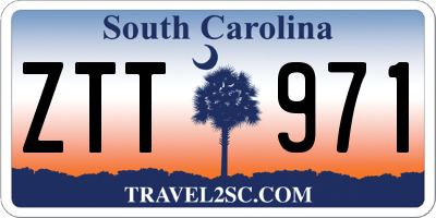 SC license plate ZTT971