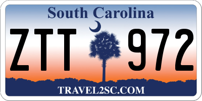 SC license plate ZTT972