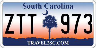 SC license plate ZTT973