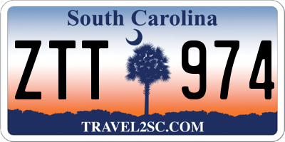 SC license plate ZTT974