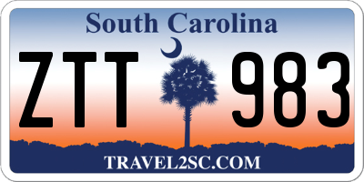 SC license plate ZTT983