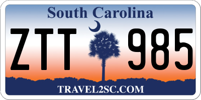 SC license plate ZTT985