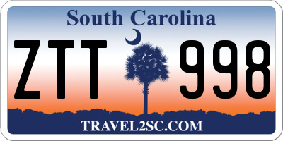 SC license plate ZTT998