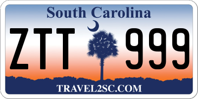 SC license plate ZTT999