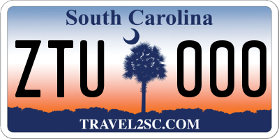 SC license plate ZTU000
