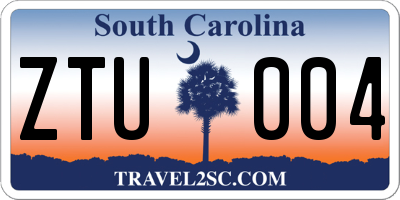 SC license plate ZTU004