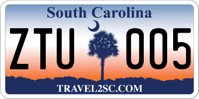 SC license plate ZTU005