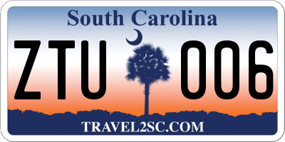 SC license plate ZTU006