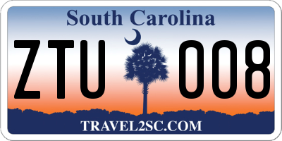 SC license plate ZTU008