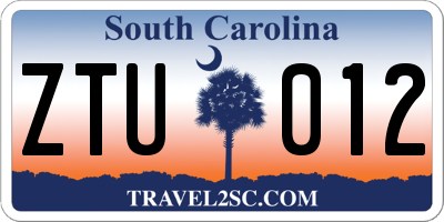 SC license plate ZTU012