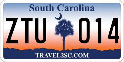 SC license plate ZTU014