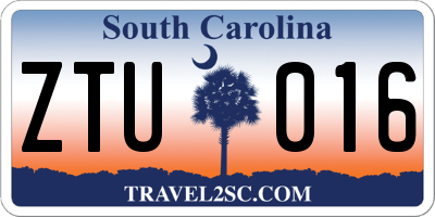 SC license plate ZTU016