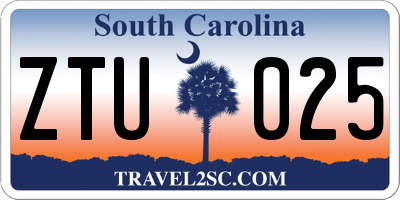 SC license plate ZTU025