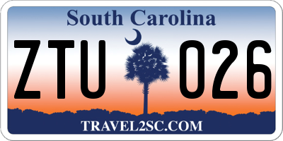 SC license plate ZTU026